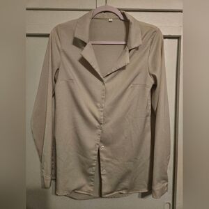 Cream Button-Up Blouse